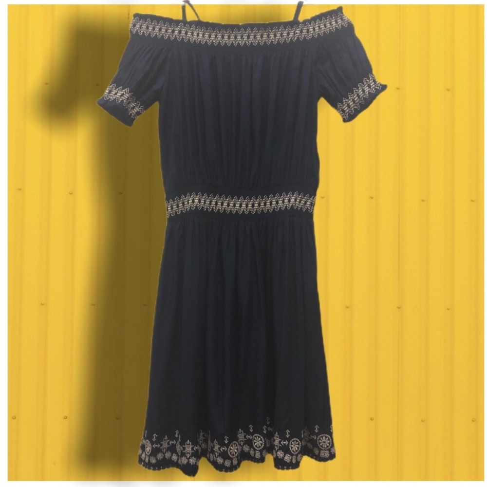 Girls’ Blue Off-The-Shoulder Boho Dress, XL, NWT